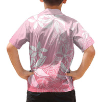 Tiare Tahiti Family Matching Off The Shoulder Long Sleeve Dress and Hawaiian Shirt Pink Polynesia Motifs LT05 - Polynesian Pride