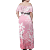 Tiare Tahiti Family Matching Off Shoulder Maxi Dress and Hawaiian Shirt Pink Polynesia Motifs LT05 - Polynesian Pride