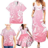 Tiare Tahiti Family Matching Summer Maxi Dress and Hawaiian Shirt Pink Polynesia Motifs LT05 - Polynesian Pride