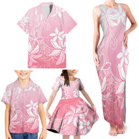 Tiare Tahiti Family Matching Tank Maxi Dress and Hawaiian Shirt Pink Polynesia Motifs LT05 - Polynesian Pride