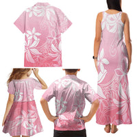 Tiare Tahiti Family Matching Tank Maxi Dress and Hawaiian Shirt Pink Polynesia Motifs LT05 - Polynesian Pride