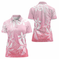Tiare Tahiti Women Polo Shirt Pink Polynesia Motifs - Polynesian Pride