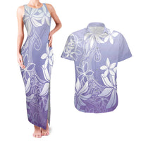 Tiare Tahiti Couples Matching Tank Maxi Dress and Hawaiian Shirt Purple Polynesia Motifs LT05 Purple - Polynesian Pride