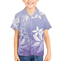 Tiare Tahiti Family Matching Long Sleeve Bodycon Dress and Hawaiian Shirt Purple Polynesia Motifs LT05 Son's Shirt Purple - Polynesian Pride