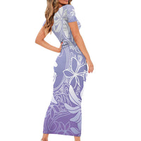 Tiare Tahiti Family Matching Short Sleeve Bodycon Dress and Hawaiian Shirt Purple Polynesia Motifs LT05 - Polynesian Pride