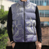 Tiare Tahiti Sleeveless Puffer Jacket Purple Polynesia Motifs LT05 - Polynesian Pride