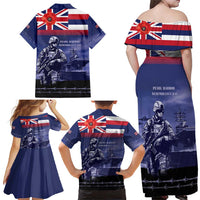 Hawaii Pearl Harbor Remembrance Day Family Matching Off Shoulder Maxi Dress and Hawaiian Shirt Flag Style LT05 - Polynesian Pride