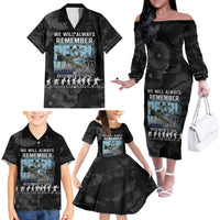 Personalized Pearl Harbor Remembrance Day Family Matching Off The Shoulder Long Sleeve Dress and Hawaiian Shirt We Will Always Remember LT05 - Polynesian Pride