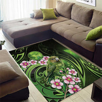New Zealand Aotearoa Kakapo Area Rug Maori Pattern With Manuka Galaxy Style - Polynesian Pride