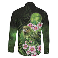 New Zealand Aotearoa Kakapo Family Matching Short Sleeve Bodycon Dress and Hawaiian Shirt Maori Pattern With Manuka Galaxy Style LT05 - Polynesian Pride