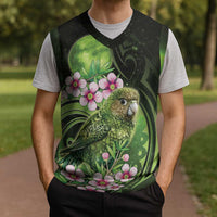 New Zealand Aotearoa Kakapo Christmas Knitted V-Neck Vest Maori Pattern With Manuka Galaxy Style LT05 - Polynesian Pride