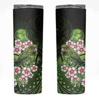 New Zealand Aotearoa Kakapo Skinny Tumbler Maori Pattern With Manuka Galaxy Style LT05 Green - Polynesian Pride