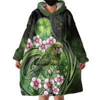 New Zealand Aotearoa Kakapo Wearable Blanket Hoodie Maori Pattern With Manuka Galaxy Style LT05 - Polynesian Pride