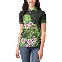 New Zealand Aotearoa Kakapo Women Polo Shirt Maori Pattern With Manuka Galaxy Style - Polynesian Pride
