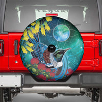 New Zealand Tui Bird Spare Tire Cover Maori Koru With Pohutukawa Galaxy Style LT05 - Polynesian Pride