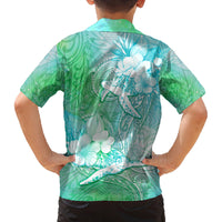 Couple Sea Turtle One Love One Heart Family Matching Off Shoulder Short Dress and Hawaiian Shirt LT05 - Polynesian Pride