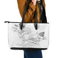 Polynesia Sea Turtle Couple Leather Tote Bag Happy Valentine Day White LT05 - Polynesian Pride