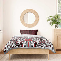 Custom Aotearoa Ngapuhi Bedding Set Maori Tribal Pattern Mix Poutama