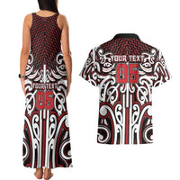 Custom Aotearoa Ngapuhi Couples Matching Tank Maxi Dress and Hawaiian Shirt Maori Tribal Pattern Mix Poutama LT05 - Polynesian Pride