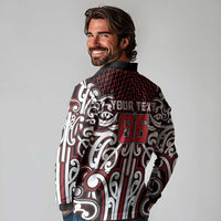 Custom Aotearoa Ngapuhi Long Sleeve Polo Shirt Maori Tribal Pattern Mix Poutama