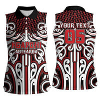 Custom Aotearoa Ngapuhi Women Sleeveless Polo Shirt Maori Tribal Pattern Mix Poutama LT05 - Polynesian Pride