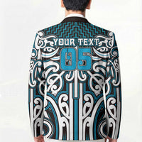 Custom Aotearoa Ngati Porou Blazer Maori Tribal Pattern Mix Poutama