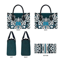Custom Aotearoa Ngati Porou Leather Bag Maori Tribal Pattern Mix Poutama