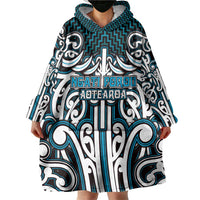 Custom Aotearoa Ngati Porou Wearable Blanket Hoodie Maori Tribal Pattern Mix Poutama LT05 - Polynesian Pride