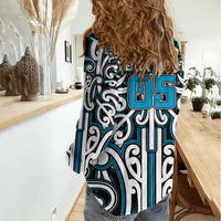 Custom Aotearoa Ngati Porou Women Casual Shirt Maori Tribal Pattern Mix Poutama LT05 - Polynesian Pride
