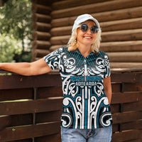 Custom Aotearoa Ngati Porou Women Polo Shirt Maori Tribal Pattern Mix Poutama LT05 - Polynesian Pride