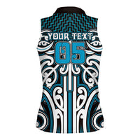 Custom Aotearoa Ngati Porou Women Sleeveless Polo Shirt Maori Tribal Pattern Mix Poutama LT05 - Polynesian Pride