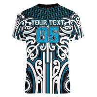 Custom Aotearoa Ngati Porou Women V-Neck T-Shirt Maori Tribal Pattern Mix Poutama LT05 - Polynesian Pride