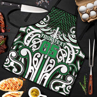 Custom Aotearoa Ngai Tahu Apron Maori Tribal Pattern Mix Poutama LT05 Green - Polynesian Pride