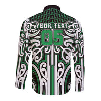 Custom Aotearoa Ngai Tahu Long Sleeve Button Shirt Maori Tribal Pattern Mix Poutama