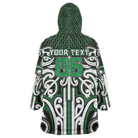 Custom Aotearoa Ngai Tahu Wearable Blanket Hoodie Maori Tribal Pattern Mix Poutama