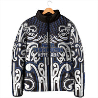 Custom Aotearoa Ngati Tuwharetoa Padded Jacket Maori Tribal Pattern Mix Poutama