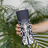 Custom Aotearoa Ngati Tuwharetoa Skinny Tumbler Maori Tribal Pattern Mix Poutama LT05 - Polynesian Pride