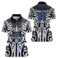 Custom Aotearoa Ngati Tuwharetoa Women Polo Shirt Maori Tribal Pattern Mix Poutama LT05 - Polynesian Pride