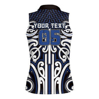 Custom Aotearoa Ngati Tuwharetoa Women Sleeveless Polo Shirt Maori Tribal Pattern Mix Poutama LT05 - Polynesian Pride