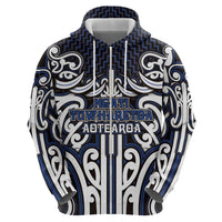Custom Aotearoa Ngati Tuwharetoa Zip Hoodie Maori Tribal Pattern Mix Poutama