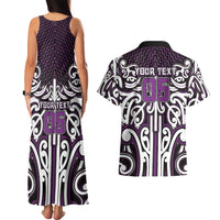 Custom Aotearoa Rangitane Couples Matching Tank Maxi Dress and Hawaiian Shirt Maori Tribal Pattern Mix Poutama