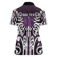 Custom Aotearoa Rangitane Women Polo Shirt Maori Tribal Pattern Mix Poutama