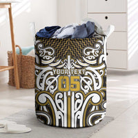 Custom Aotearoa Taranaki Laundry Basket Maori Tribal Pattern Mix Poutama