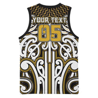 Custom Aotearoa Taranaki Basketball Jersey Maori Tribal Pattern Mix Poutama