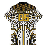 Custom Aotearoa Taranaki Family Matching Off The Shoulder Long Sleeve Dress and Hawaiian Shirt Maori Tribal Pattern Mix Poutama LT05 - Polynesian Pride