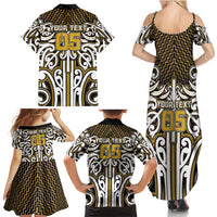 Custom Aotearoa Taranaki Family Matching Summer Maxi Dress and Hawaiian Shirt Maori Tribal Pattern Mix Poutama LT05 - Polynesian Pride
