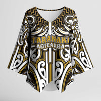 Custom Aotearoa Taranaki Kimono Sleeve Blouse Maori Tribal Pattern Mix Poutama