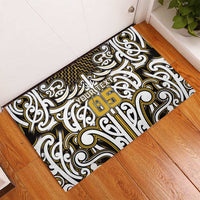 Custom Aotearoa Taranaki Rubber Doormat Maori Tribal Pattern Mix Poutama