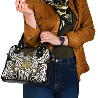 Custom Aotearoa Taranaki Shoulder Handbag Maori Tribal Pattern Mix Poutama