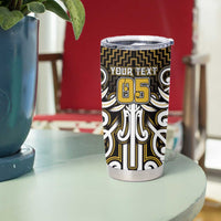 Custom Aotearoa Taranaki Tumbler Cup Maori Tribal Pattern Mix Poutama